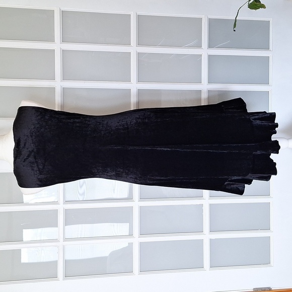 Vintage CDC Petite Velvet High Low Flounce Hem Dress - Picture 4 of 11
